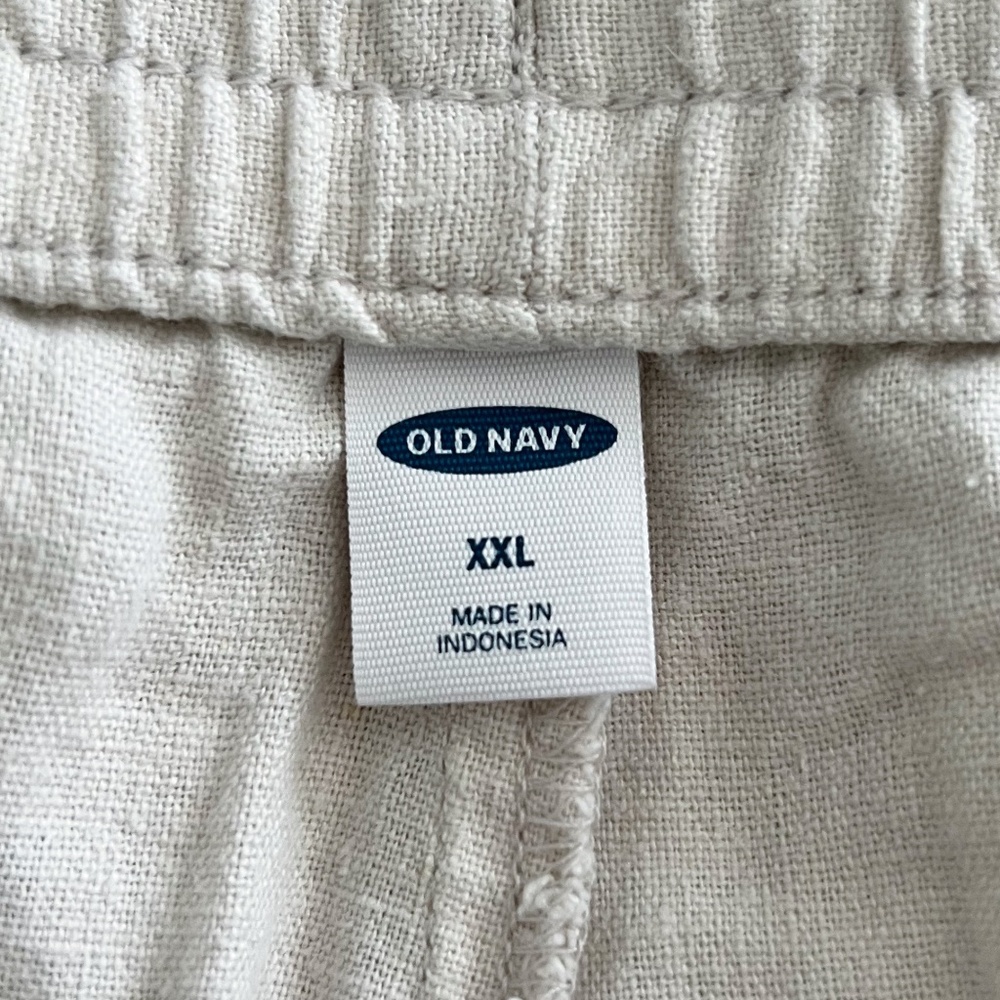 Old Navy Flax High Waisted Drawstring Linen Blend Wide Leg Pants - Picture 3 of 4